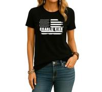 RIP Charlie Kirk Freedom Flag Women's T-Shirt, 3. Kirk (Black), XL