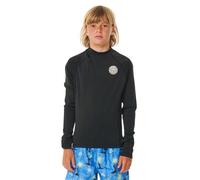 RIP CURL 2025 Juniors Icons UV Brushed Long Sleeve Rash Vest 11YBRV - Black Junior Size - 12Y