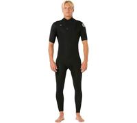 RIP CURL 2025 Mens Dawn Patrol 2/2mm Short Sleeve Chest Zip Wetsuit - Black