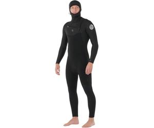 RIP CURL 2025 Mens Dawn Patrol 5/4mm Hooded Chest Zip Wetsuit - Black
