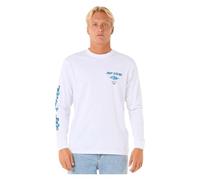 RIP CURL 2025 Mens Fade Out Icon Long Sleeve Tee 0BQMTE - White, White, XL