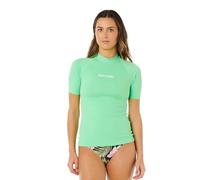 RIP CURL 2026 Womens Molokai Short Sleeve Solid UPF Rash Vest 19QWRV - Green Womens Size - XS