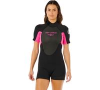 RIP CURL 2026 Womens Omega 2mm Back Zip Shorty Wetsuit - Black/Pink