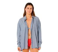 Rip Curl Beach Days Pinstripe Long Sleeve Shirt Blue 2XS Woman