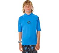 RIP CURL Boys Brand Wave Short Sleeve Rash Vest Top - Blue Gum - UV Sun Protection and SPF Properties