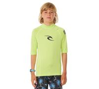Rip Curl Boys' Brand Wave UPF 50 Short Sleeve Rashguard, Lime, 12
