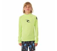 RIP CURL Boys Brand Wave UPF Long Sleeve Rash Vest Top - Lime - UV Sun Protection and SPF Properties
