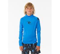 Ripcurl Girl's Rip Curl Kids Brand Wave UPF 50 Long Sleeve Rash Vest - Blue Gum - Size: 10 years