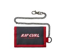 Rip Curl Chain Surf Key Chain Tri-Fold Cash Card Purse Wallet - Black/Red