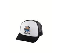 RIP CURL Curve Peak, Structured Trucker Hat, Mesh Snapback Baseball Cap for Men, Adjustable, White/Blue Exc, One Size