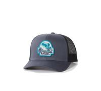 Mens Custom Curve Trucker Cap in Washed Black