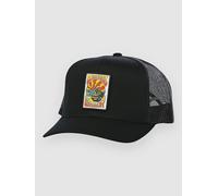 RIP CURL Men's Icons Trucker Hat, Mesh Back Cap Snapback, Adjustable Baseball, Black Custom Curve, One Size