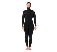 Rip Curl Dawn Patrol H 5/4 Mm Woman Long Sleeve Chest Zip Hooded Neoprene Suit Black 4 Woman