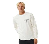 RIP CURL Fade Out Icon Long Sleeve Tee T Shirt Top - Bone - Sleeve print. 100% Cotton - Woven flag label - Front print
