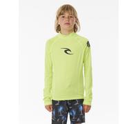 Rip Curl Kids Brand Wave UPF 50 Long Sleeve Surf Rash Vest - Lime - 16 Yrs