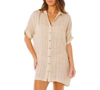 Rip Curl - Lightweight checkered shirt dress - Paradise Check Cover Up Off White for Women - Size S - Beige Beige S