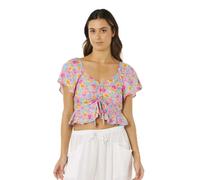 Rip Curl Malibu Cove Short Sleeve Shirt Blue 2XS Woman