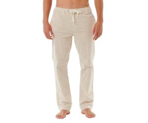 RIP CURL - Men's Classic Surf Beach Pants - Back Pocket - Woven Label - 100% Cotton, Vintage White, M