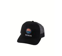 RIP CURL Men's Curve Peak, Structured Trucker Hat, Mesh Snapback Baseball Cap, Adjustable, Black/Blue Exc, One Size