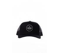 RIP CURL Men's Curve Peak, Structured Trucker Hat, Mesh Snapback Baseball Cap, Adjustable, Black Exc, One Size