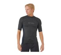 RIP CURL Mens Dawn Patrol UPF Perf Short Sleeve Rash Vest - Black Marle - M