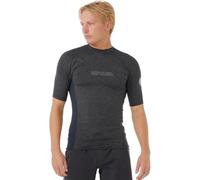 RIP CURL Mens Dawn Patrol UPF Perf Short Sleeve Rash Vest - Black Marle - XL