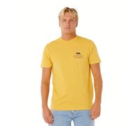 Rip Curl Men's Destination Short Sleeve Crew Neck T-Shirt, Standard Fit, Desti Animals Tee Ochre, Medium