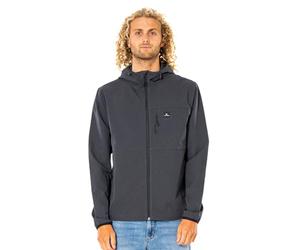Rip Curl Men's Elite Anti Series Hooded Wind Breaker, Water Repellent Jacket, Black, S