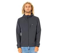 RIP CURL Men's Elite Anti Series Hooded Wind Breaker, Water Repellent Jacket, Black, XXL
