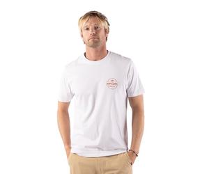 Rip Curl Men's Graphic Short Sleeve Crew Neck T-Shirt, Standard Fit, White Rip Curl Exc, S