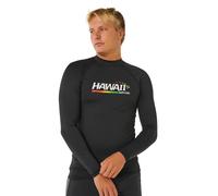 Rip Curl Hawaii Gritty Long Sleeve Rash Guard Black L Men