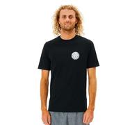 RIP CURL Mens Icons Of Surf Short Sleeve Rash Vest Top - Black - UV Sun Protection and SPF Properties