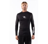 Rip Curl Men's Long Sleeve Rashguard-UPF 50+ Sun Protection Surf Shirt, Tight Fit Rash Vest, Black, S