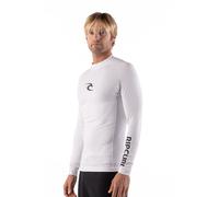 Rip Curl Men's Long Sleeve Rashguard-UPF 50+ Sun Protection Surf Shirt, Tight Fit Rash Vest Guard, White, XXL