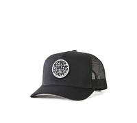 RIP CURL MENS MESH TRUCKER CAP.WETSUIT ICON BLACK LOGO SNAPBACK BASEBALL HAT W25