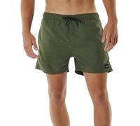 RIP CURL Mens Offset 15" Volley Sailing Boating Watersports Shorts - Dark Olive - Composition: 100% Polyester