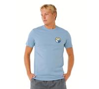 Rip Curl Men's Pacific Rinse Short Sleeve T-Shirt, Faded Denim Stacked, XXL