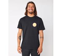 RIP CURL Mens Passage Tee T Shirt Top - Black - Woven flag label - Front and back print