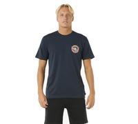 RIP CURL Men's Relaxed Fit Logo Crew T-Shirt, Pine Night Shield, XX-Large, Pine Night Shield, XXL Dark Navy Blue