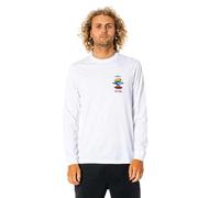 RIP CURL Mens Search Icon Long Sleeve Crew Neck T-Shirt - White - XL
