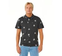 Rip Curl Men's Session Short Sleeve Polo Shirt, Washed Black, Large