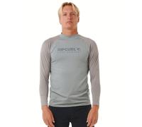 RIP CURL Mens Shock UPF 50 Long Sleeve Surf Rash Vest - Light Grey Marle - L