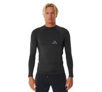 RIP CURL Mens Stack UPF Perf Long Sleeve Rash Vest Top - Washed Black - UV Sun Protection and SPF Properties