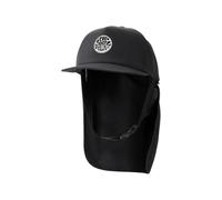Rip Curl Men's UPF 50+ Quick Dry High Profile Surf Hat with Removable Neck Flap Sun, Black, M