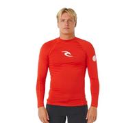 RIP CURL Mens Waves Long Sleeve Rash Vest - Lava Red - L