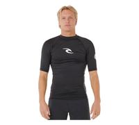 Rip Curl Waves Upf Short Sleeve Rash Guard Black L Men