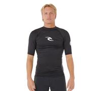 RIP CURL Men's Waves Short Sleeve UPF 50 UV Sun Protection Rash Vest Top Black Size X-Large