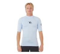 RIP CURL Men's Waves Short Sleeve UPF 50 UV Sun Protection Rash Vest Top Blue Wind Size Large