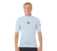 RIP CURL Men's Waves Short Sleeve UPF 50 UV Sun Protection Rash Vest Top Blue Wind Size Medium