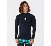 RIP CURL Mens Waves UPF Performance Long Sleeve Rash Vest Top - Black - UV Sun Protection and SPF Properties